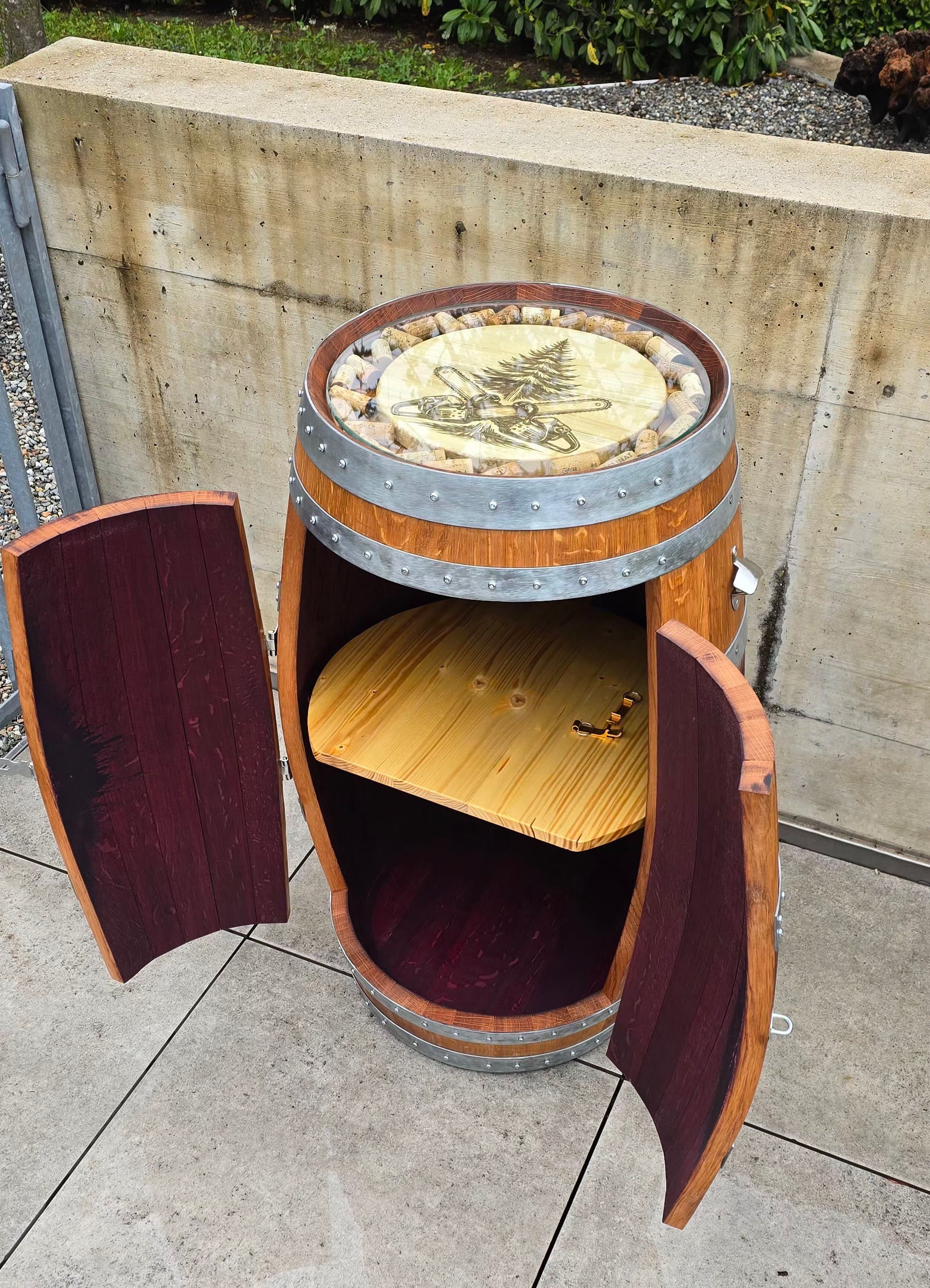 Botte Barrique 125L Porta Vino – Tavolino da Aperitivo Design