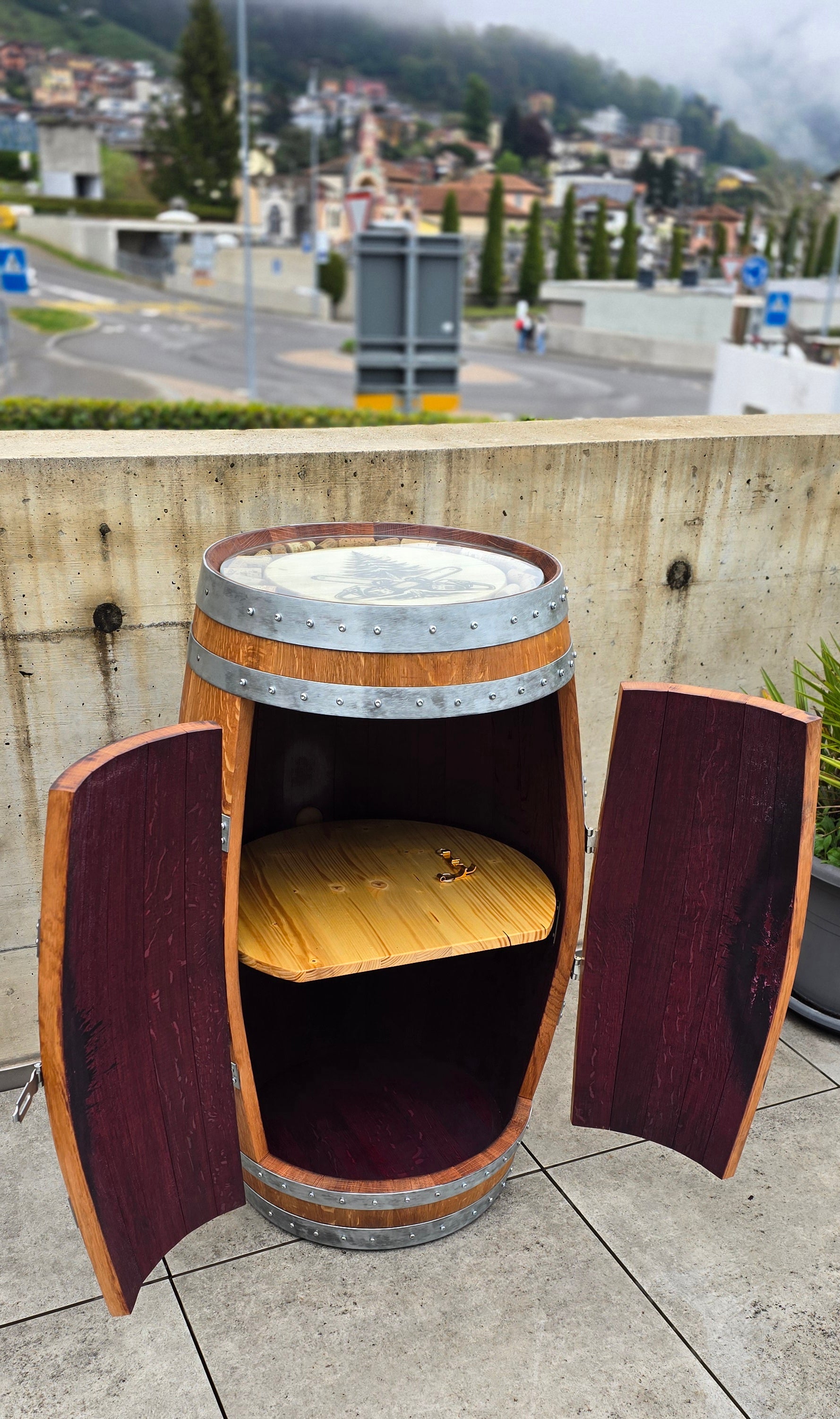 Botte Barrique 125L Porta Vino – Tavolino da Aperitivo Design